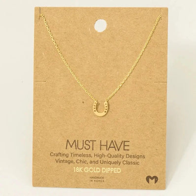 Mini Horseshoe Pendant Necklace