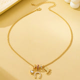 Western Rhinestone Horseshoe Charm Necklace