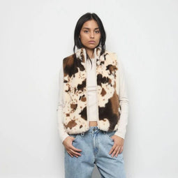 Murra Faux Fur Vest Tobiano Horse