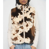 Murra Faux Fur Vest Tobiano Horse