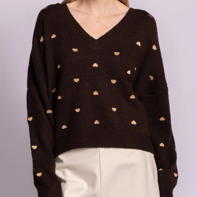 Inima Heart V-Neck Sweater