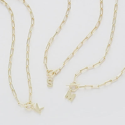 Toggle Initial Necklace