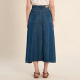 Knotted Long Denim Skirt