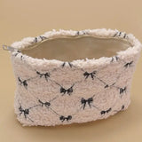 Soft Wool Bow Pouch Bag