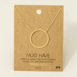 Circle Cutout Pendant Necklace