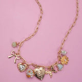 Heart Locket Butterfly Charm Necklace