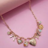 Heart Locket Butterfly Charm Necklace