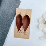 Leather Leaf Earrings