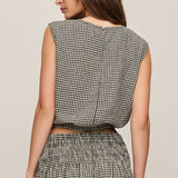 Merit Gingham Linen Top