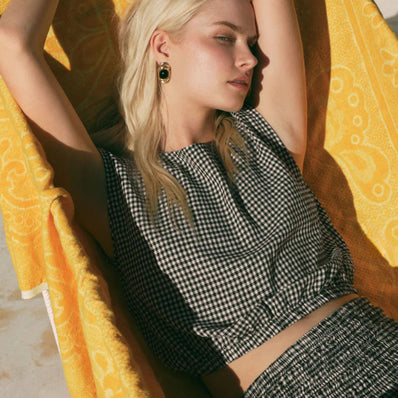 Merit Gingham Linen Top
