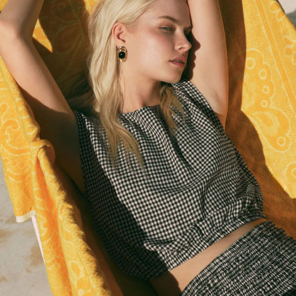 Merit Gingham Linen Top