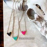Mini Druzy Heart Necklace