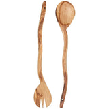 Olive Wood Wavy Salad Servers Set/2