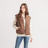 Quilted Button Front Vest
