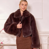 Goldleaf Cropped Faux Fur Jacket