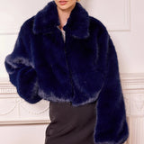 Goldleaf Cropped Faux Fur Jacket