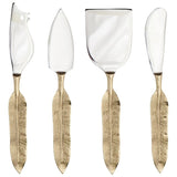 Plume Gold Cheese Knives Set/4