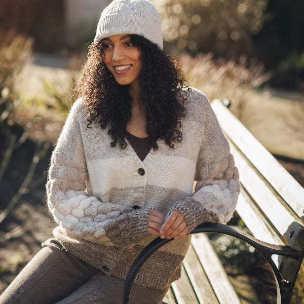 Striped Popcorn Cardigan