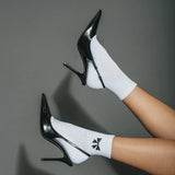 Printed Bow Socks