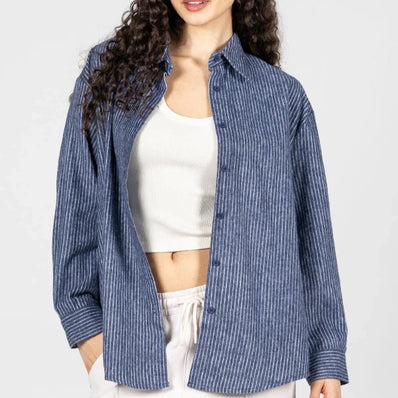 Relaxed Fit Stripe Blouse