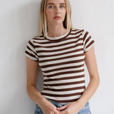 Ribbed Cap Sleeve Tee