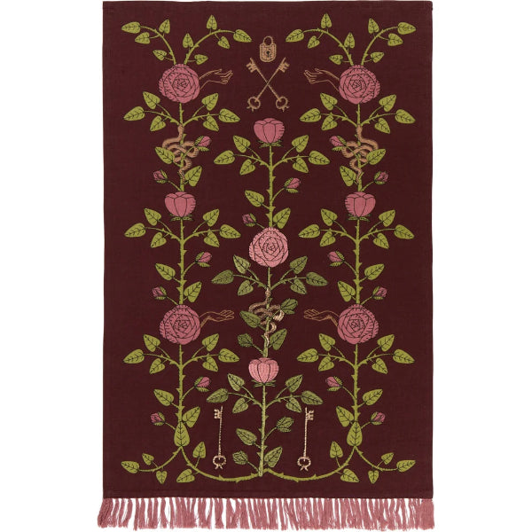 Rose Briar Embroidered Dishtowel