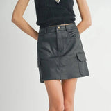 Girl On Top Coated Mini Skirt