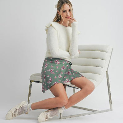 Hostess Wrap Mini Skirt