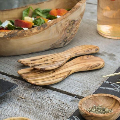 Olive Wood Salad Hands Set
