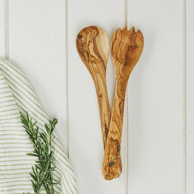 Olive Wood Salad Server Set