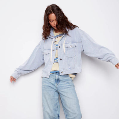 Sarana Denim Look Hooded Jacket