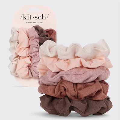 Textured Scrunchies 5pc Set