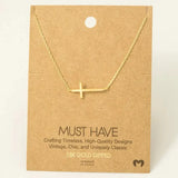 Side Cross Pendant Necklace