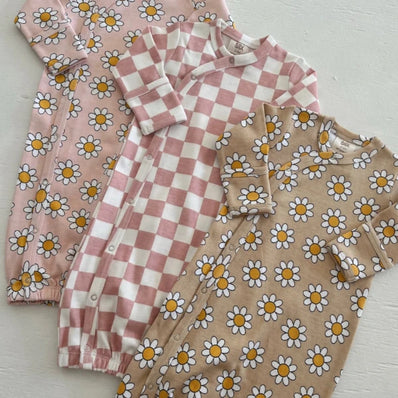 Checkerboard Organic Gown