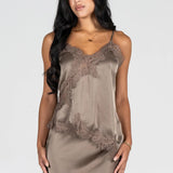 Satin Lace Asymmetrical Cami