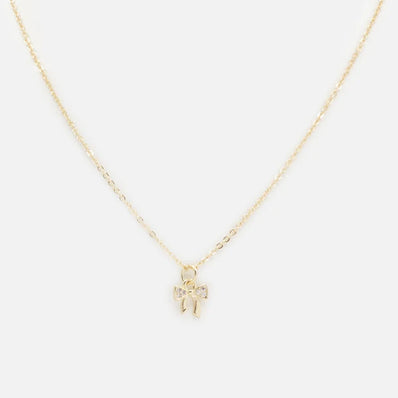 Small Golden Bow Necklace