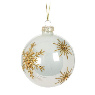 Gold Snowflake Ball Ornament