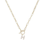 Sparkle Toggle Initial Necklace