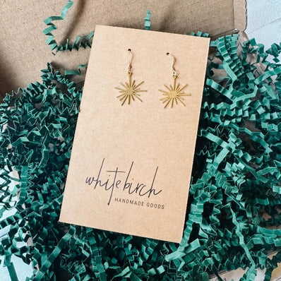 Starburst Brass Earrings