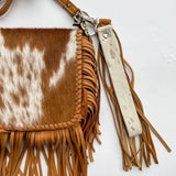 Cowhide Leather Fringe Keychain