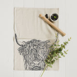 Linen Tea Towel - Highland Cow