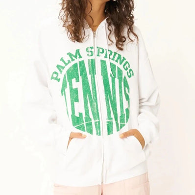 Palm Springs Tennis Zip Hoodie