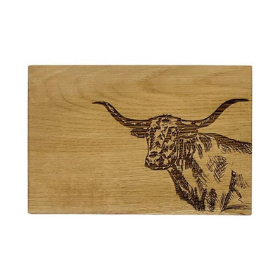 Oak Serving Board - 30 CM - Texas Longhorn