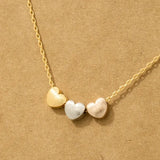 Dainty Three Heart Pendant Necklace