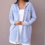 Tiffany Denim Look Mini Shirt Dress