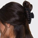 Black & Tort Oversized Matte Claw Clips Set/2