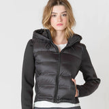 Parker Mixed Fabric Puffer Jacket