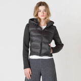 Parker Mixed Fabric Puffer Jacket