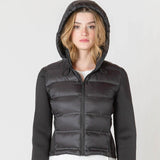 Parker Mixed Fabric Puffer Jacket