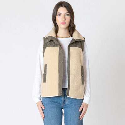 Telina Mixed Fabric Vest